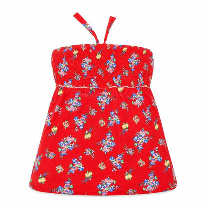 Papaya Womens Red Floral Cotton Basic Blouse Size 12 Square Neck