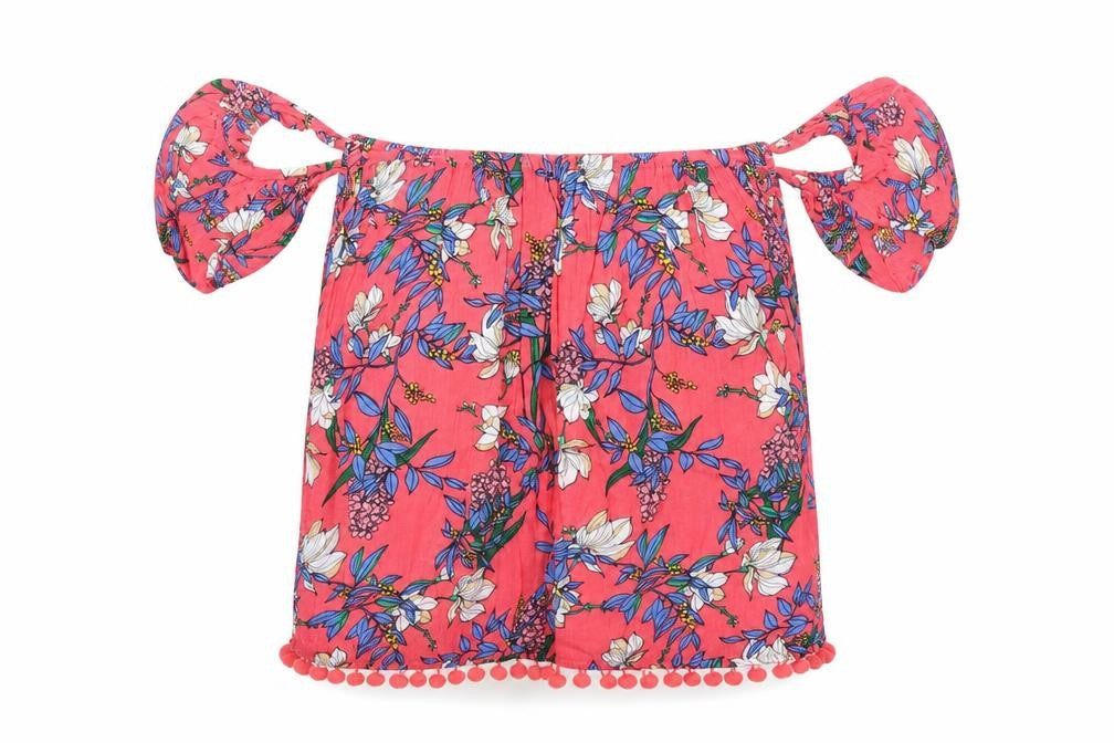 Dorothy Perkins Womens Pink Floral Viscose Basic Blouse Size 12 Square Neck