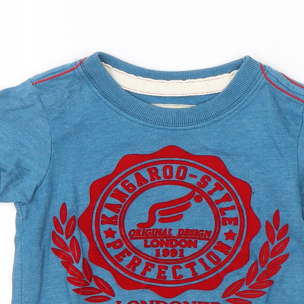 Kangaroo Boys Blue  Cotton Basic T-Shirt Size S Round Neck