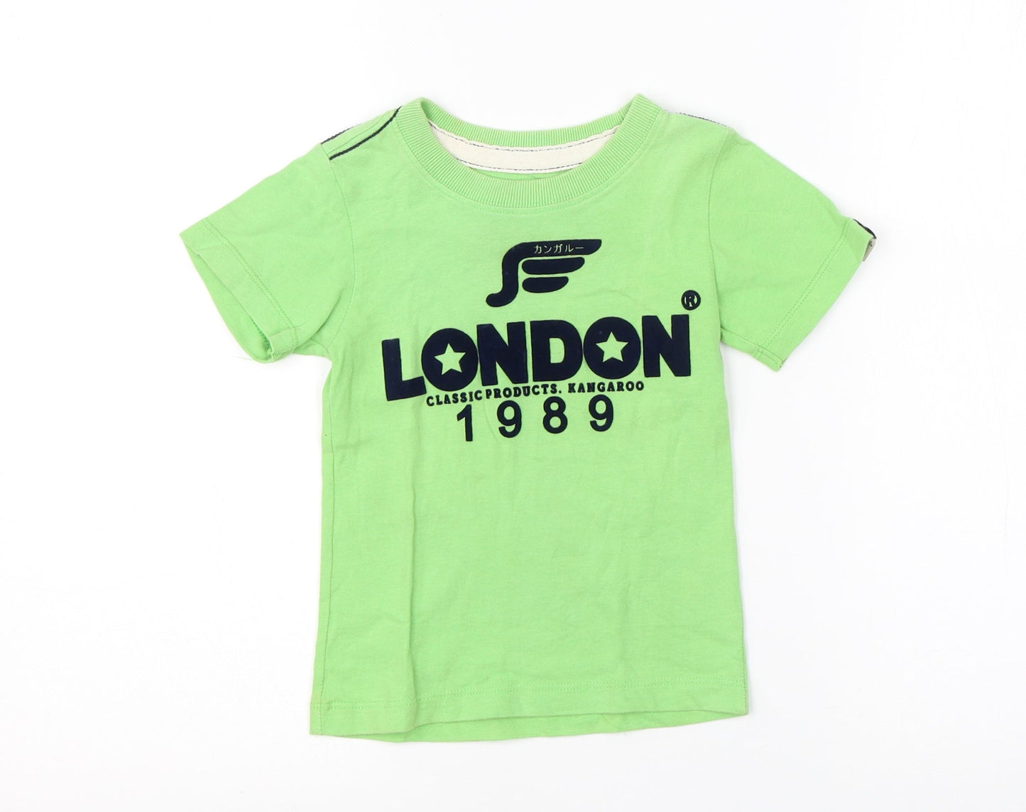 Kangaroo Boys Green  Cotton Basic T-Shirt Size S Round Neck