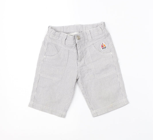 OVO Boys Grey Striped Cotton Cargo Trousers Size 12 Months