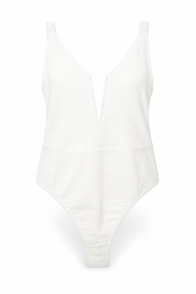 In the Style Womens White  Polyester Romper One-Piece Size 10