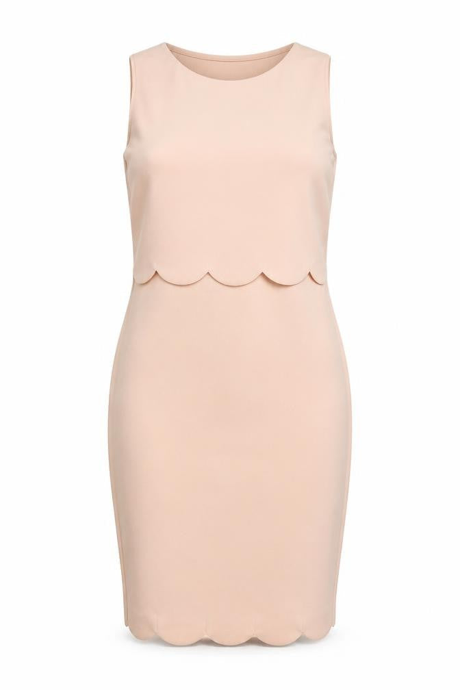Boohoo Womens Pink  Polyester Pencil Dress  Size 10  Round Neck