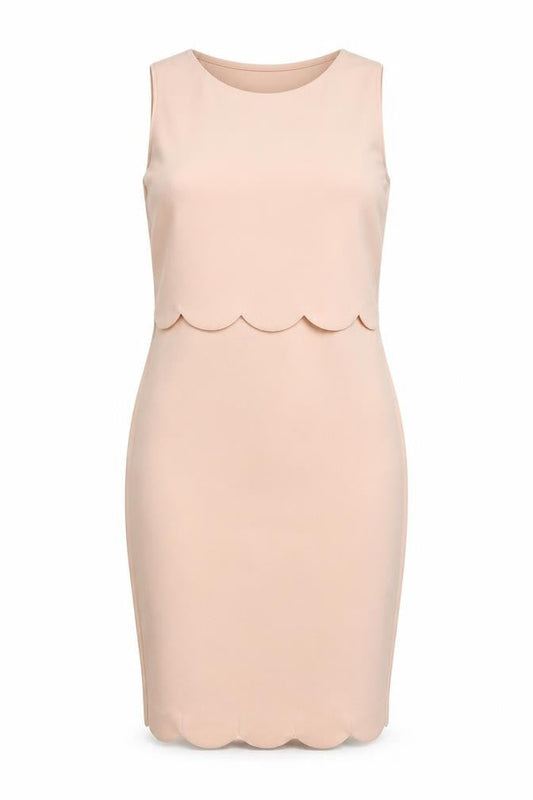 Boohoo Womens Pink  Polyester Pencil Dress  Size 10  Round Neck