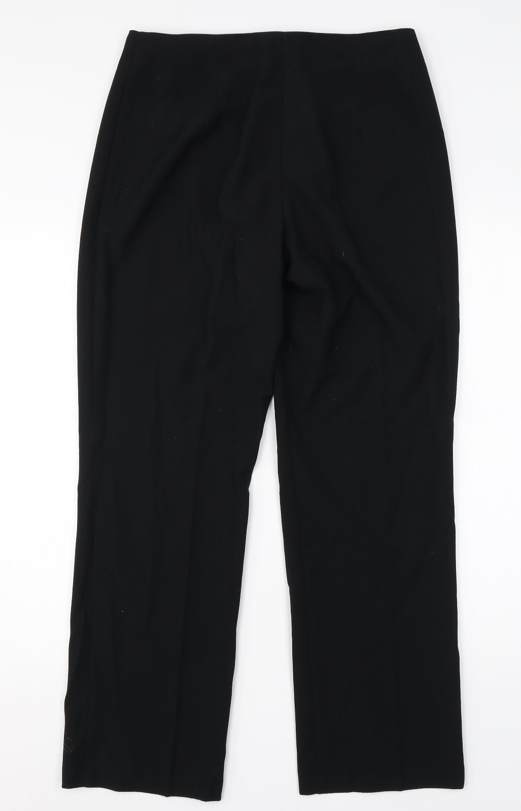 M&S Womens Black  Viscose Dress Pants Trousers Size 12 L26 in Regular