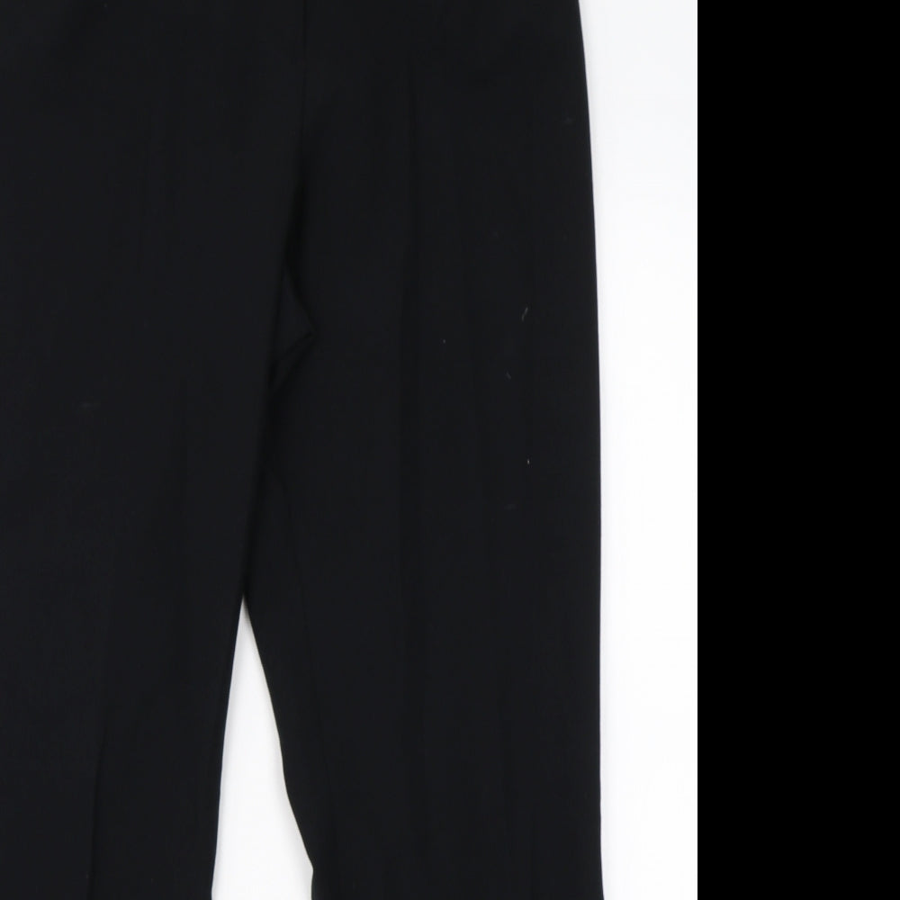 M&S Womens Black  Viscose Dress Pants Trousers Size 12 L26 in Regular