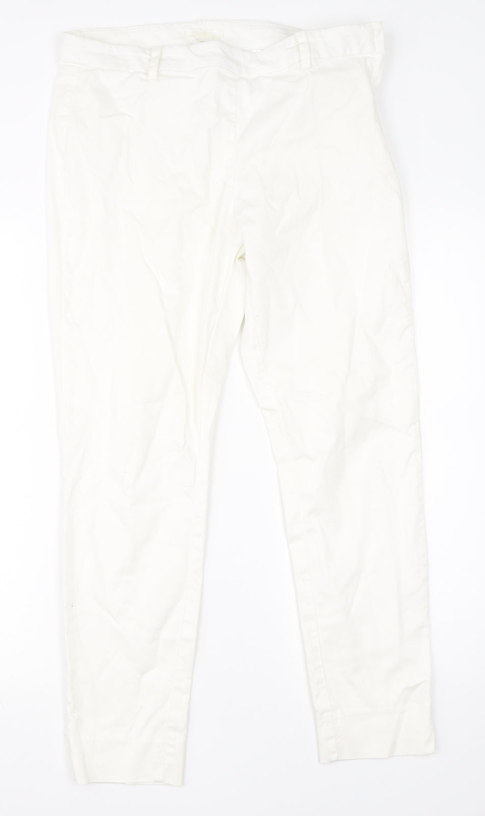 H&M Womens White  Cotton Jegging Jeans Size 12 L26 in Regular