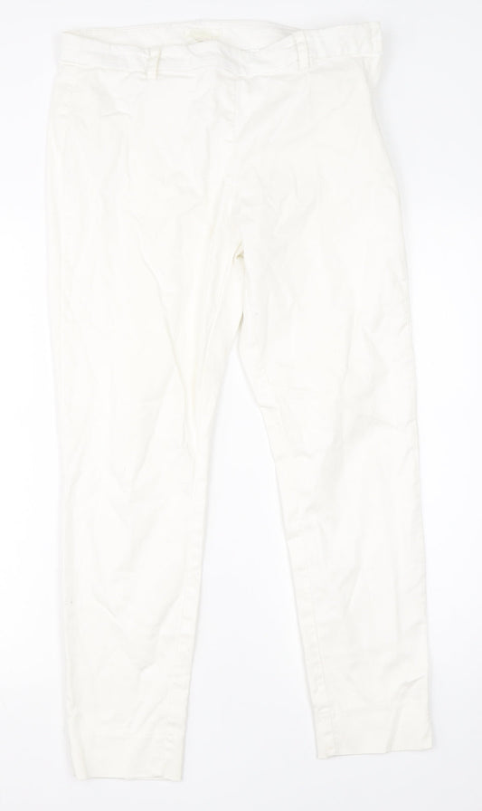 H&M Womens White  Cotton Jegging Jeans Size 12 L26 in Regular