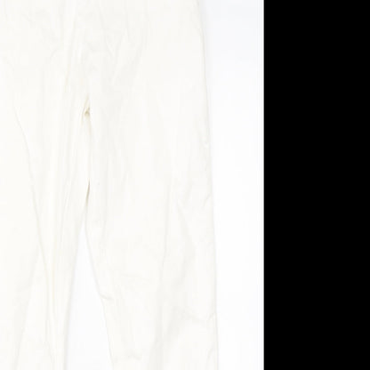 H&M Womens White  Cotton Jegging Jeans Size 12 L26 in Regular