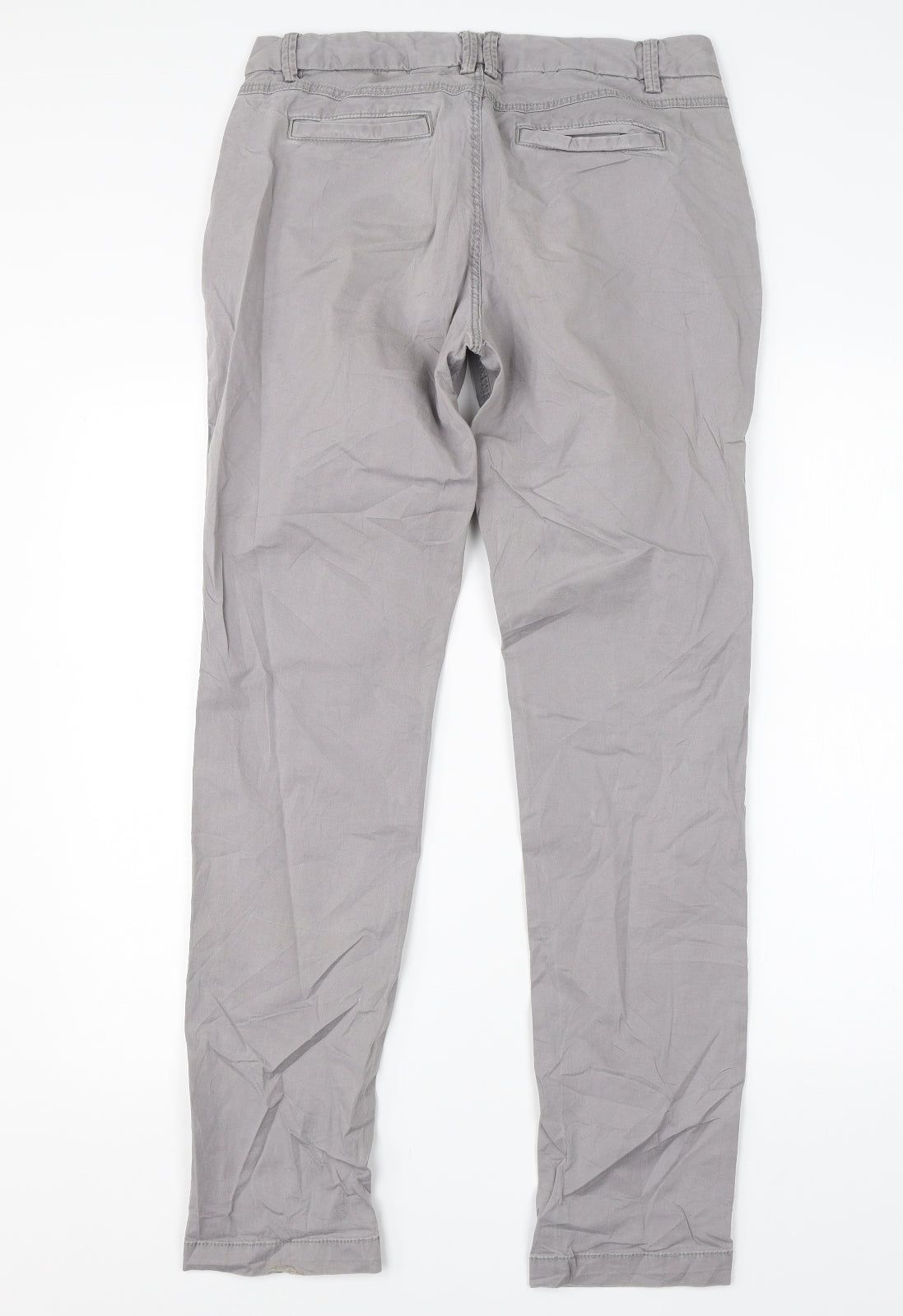 H&M Womens Ivory  Cotton Dress Pants Trousers Size 10 L30 in Regular