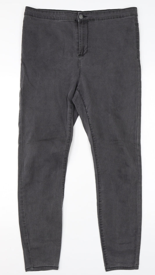 Preworn Womens Grey  Cotton Skinny Jeans Size 35 in L26 in Regular