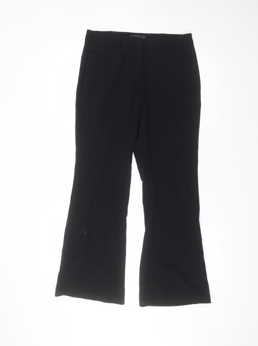 Marks and Spencer Womens Black  Polyester Trousers  Size 10 L25 in Regular