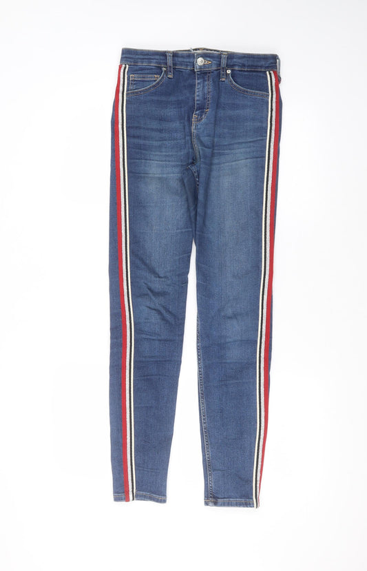 Topshop Mens Blue  Cotton Skinny Jeans Size 28 in L34 in Regular