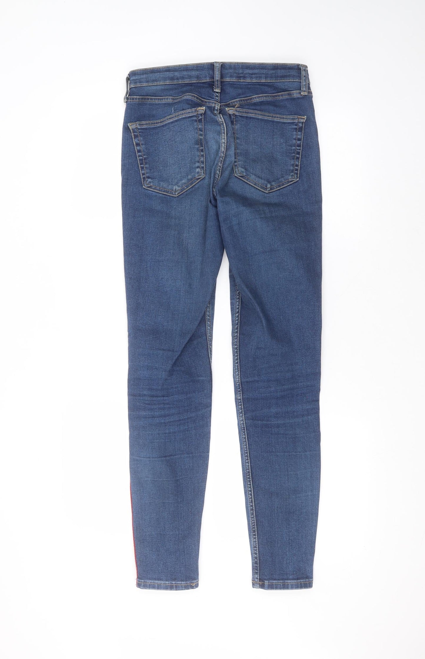 Topshop Mens Blue  Cotton Skinny Jeans Size 28 in L34 in Regular