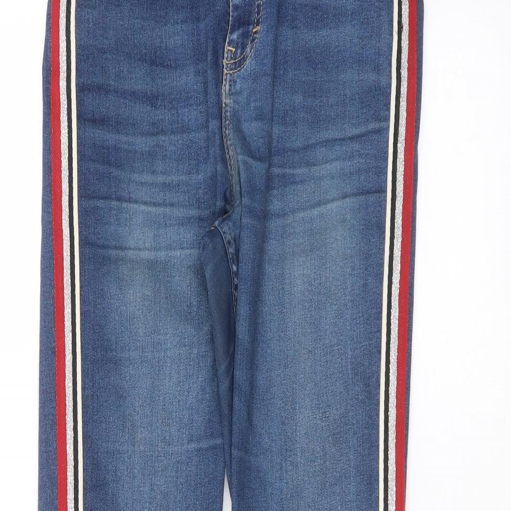 Topshop Mens Blue  Cotton Skinny Jeans Size 28 in L34 in Regular