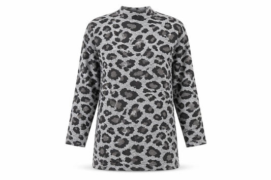 Peacocks Womens Grey Animal Print Polyester A-Line  Size 12  Round Neck