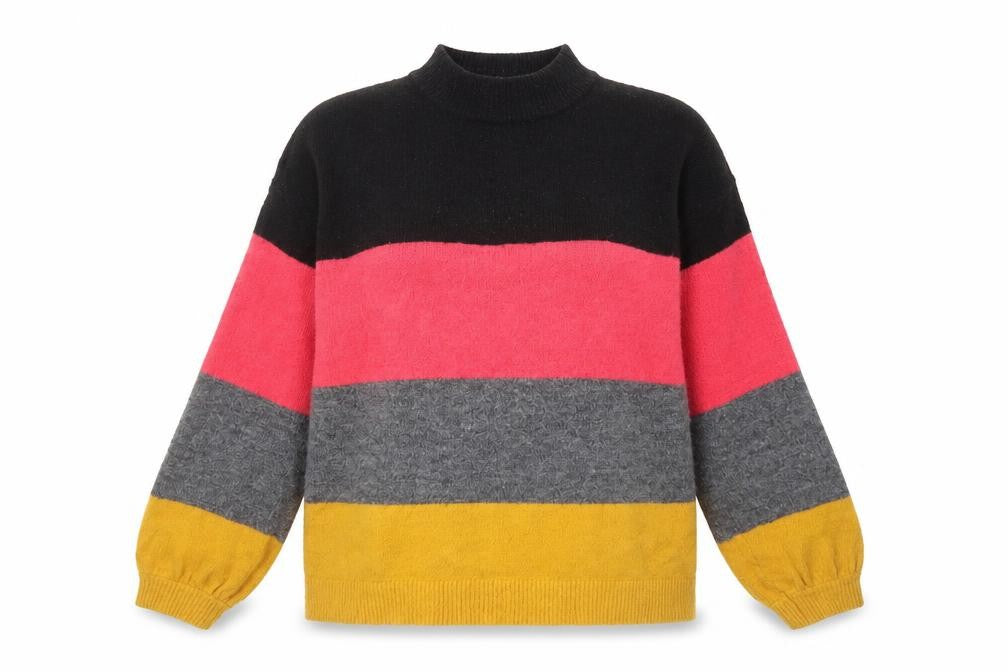 Matalan Womens Multicoloured Round Neck Striped Acrylic Pullover Jumper Size S