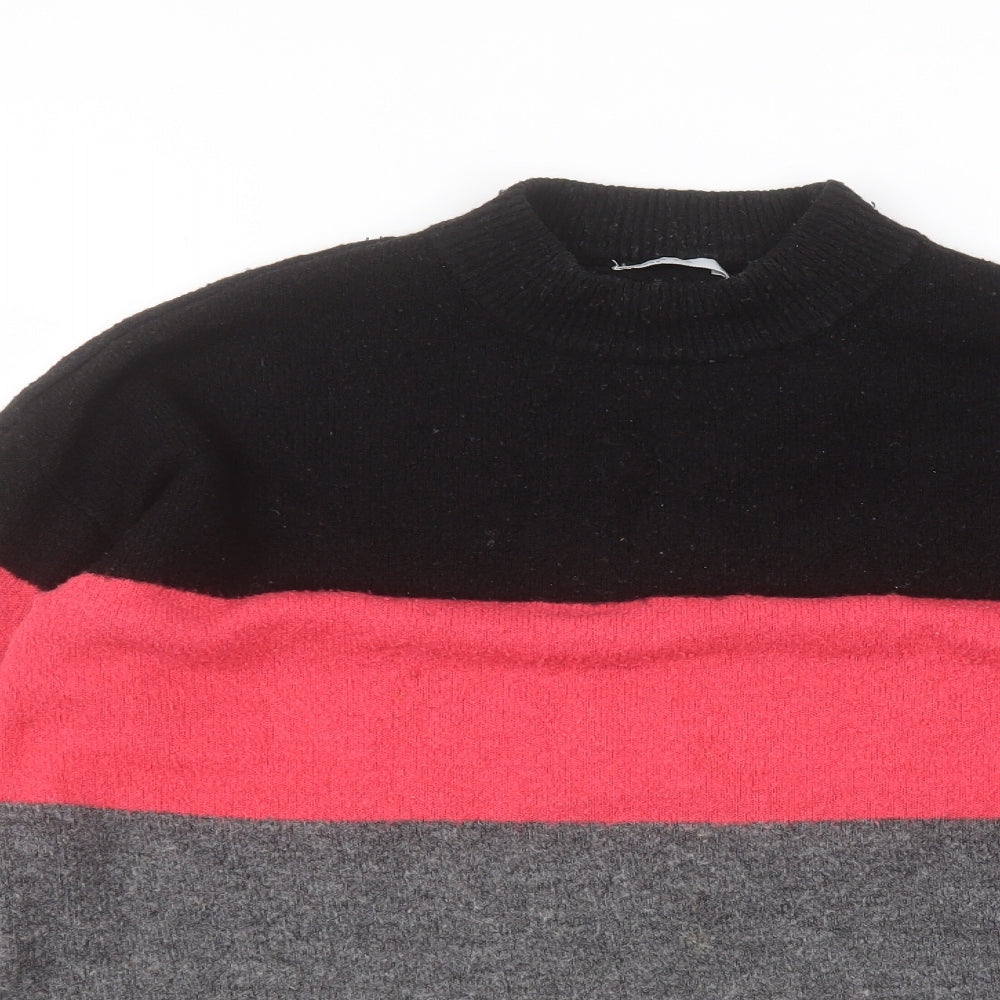Matalan Womens Multicoloured Round Neck Striped Acrylic Pullover Jumper Size S