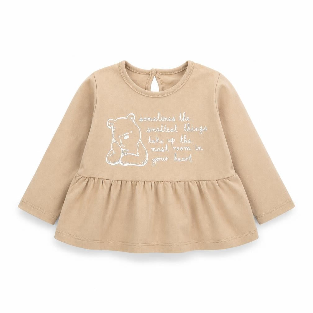 George Baby Brown  Cotton Basic T-Shirt Size 3-6 Months Round Neck