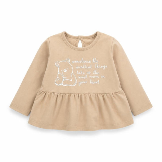 George Baby Brown  Cotton Basic T-Shirt Size 3-6 Months Round Neck