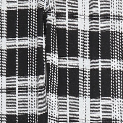 Quiz Womens Black Check Polyester Trousers  Size 8 L26 in Regular