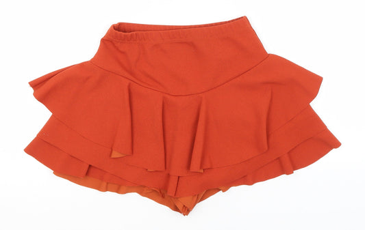 Preworn Womens Brown  Polyester A-Line Skirt Size 10