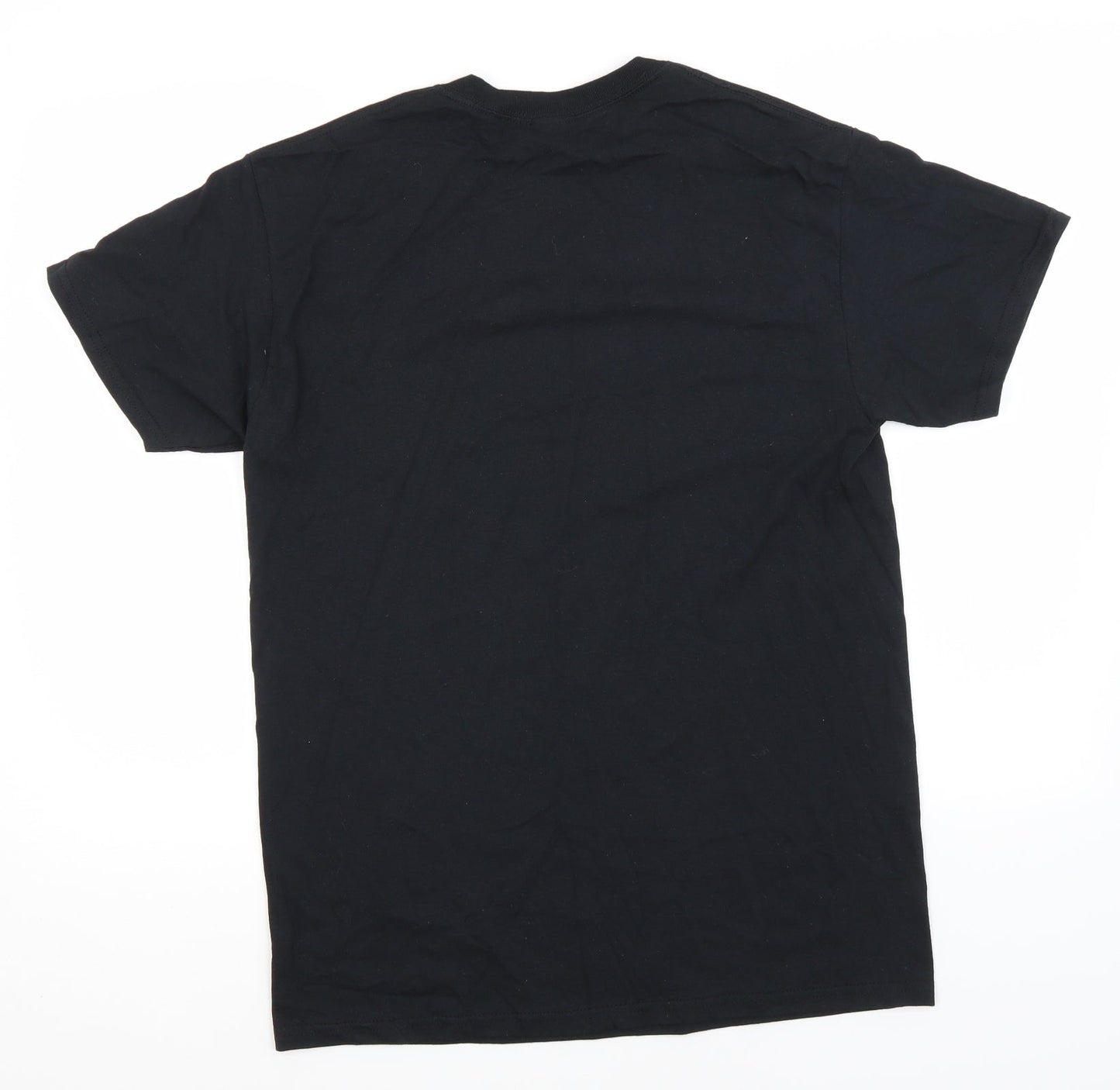 Gildan Mens Black  Cotton  T-Shirt Size M Round Neck