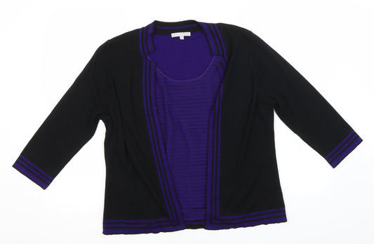 Per Una Womens Black Round Neck  Acrylic Pullover Jumper Size 16