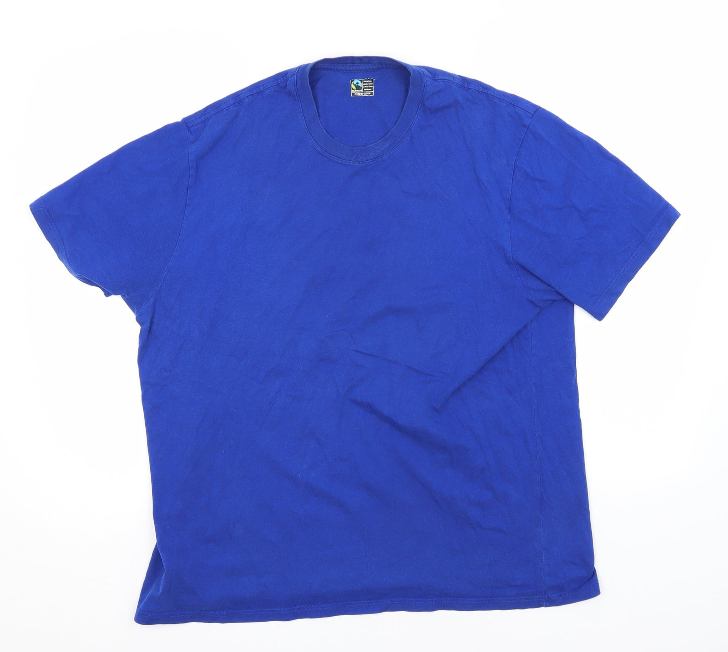 Marks and Spencer Womens Blue  Cotton Basic T-Shirt Size L Round Neck