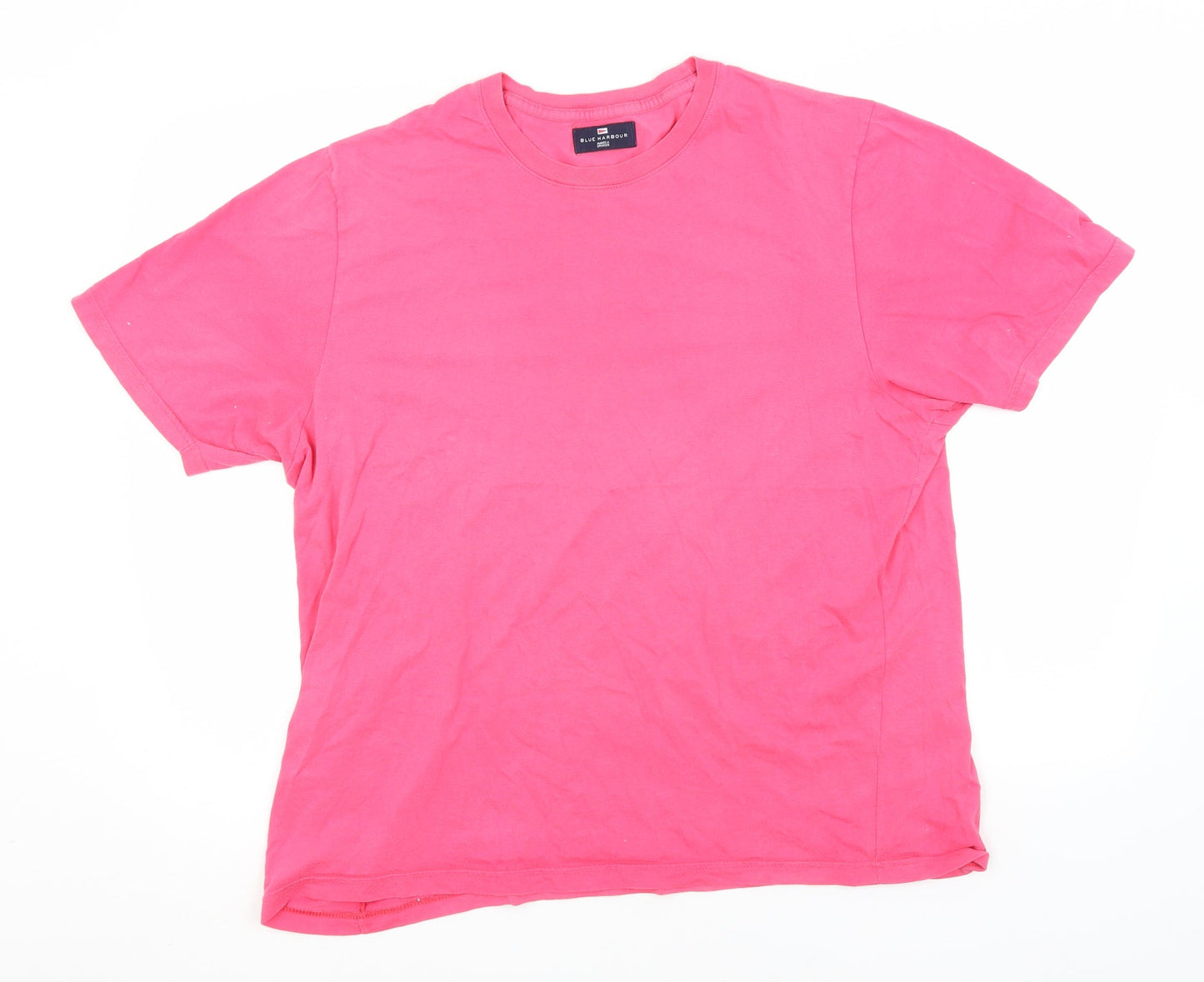 Blue Harbour Womens Pink  Cotton Basic T-Shirt Size L Round Neck