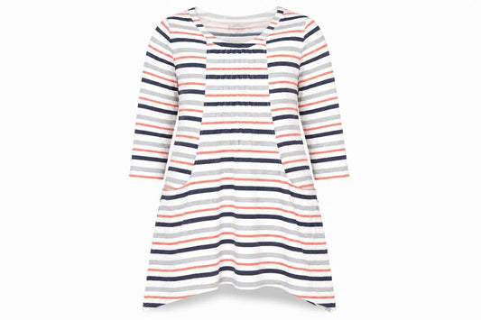 Capri Womens Multicoloured Striped  Basic T-Shirt Size M Scoop Neck