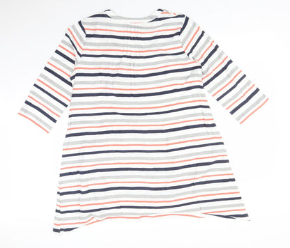 Capri Womens Multicoloured Striped  Basic T-Shirt Size M Scoop Neck