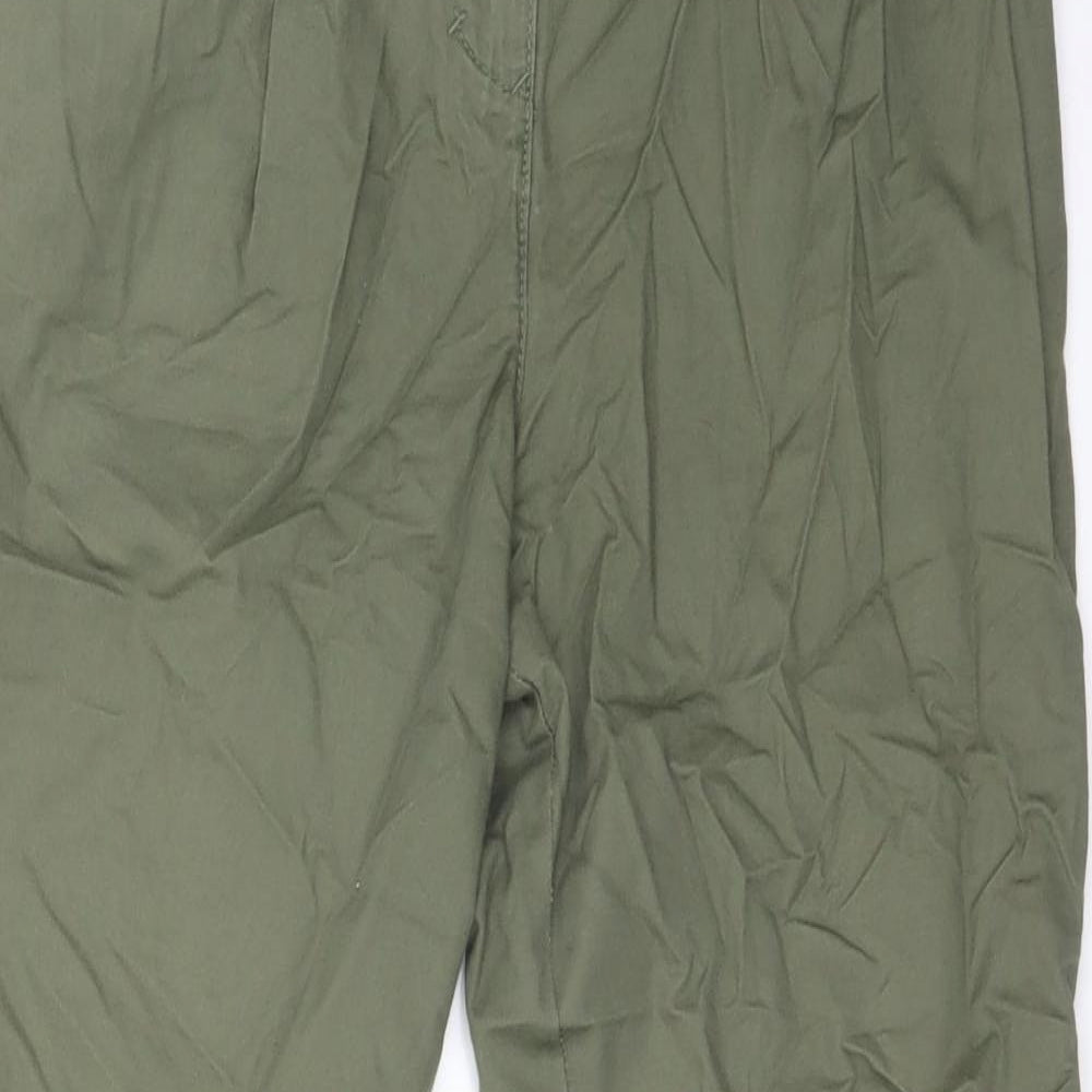 H&M Womens Green  Cotton Chino Trousers Size 4 L28 in Regular