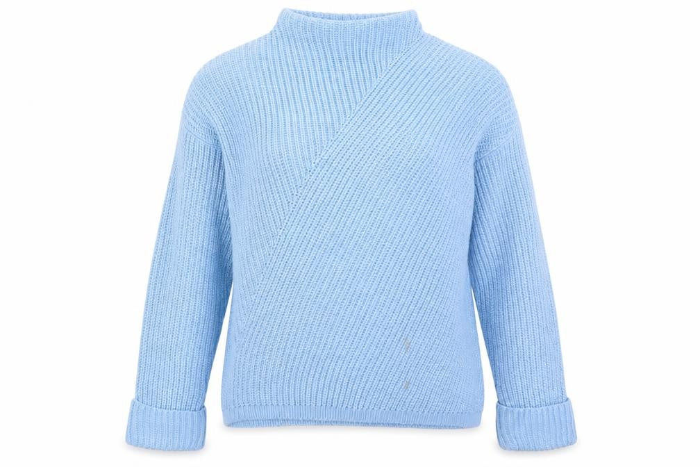 Dorothy Perkins Womens Blue Mock Neck  Acrylic Pullover Jumper Size 8