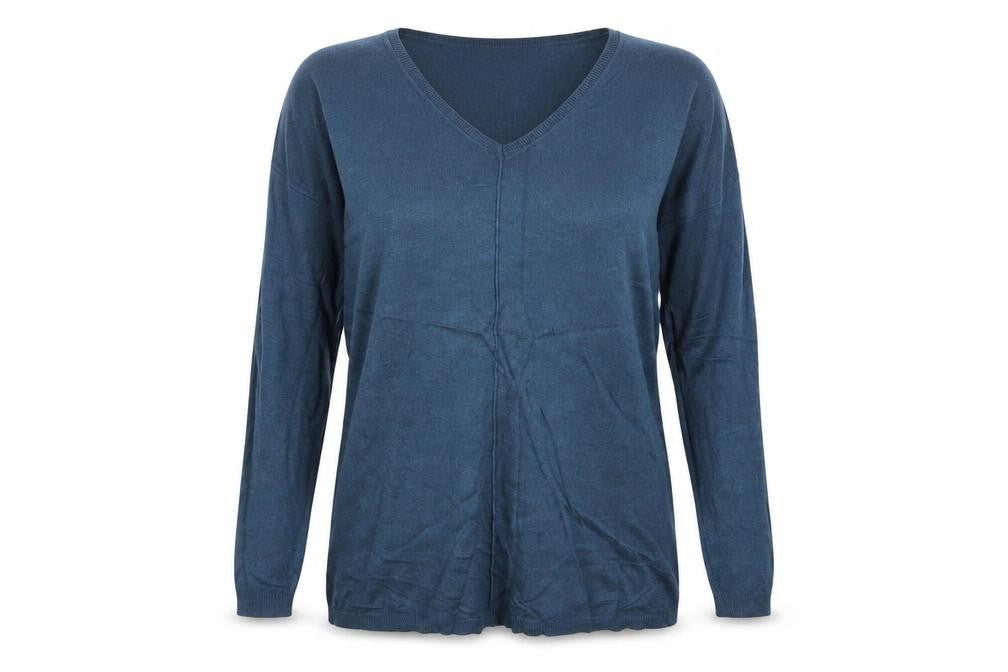 Atmosphere Womens Blue  Viscose Basic T-Shirt Size 10 V-Neck