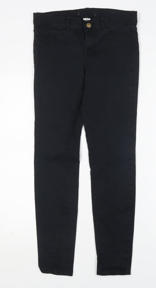 H&M Womens Black  Cotton Skinny Jeans Size 8 L29 in Regular