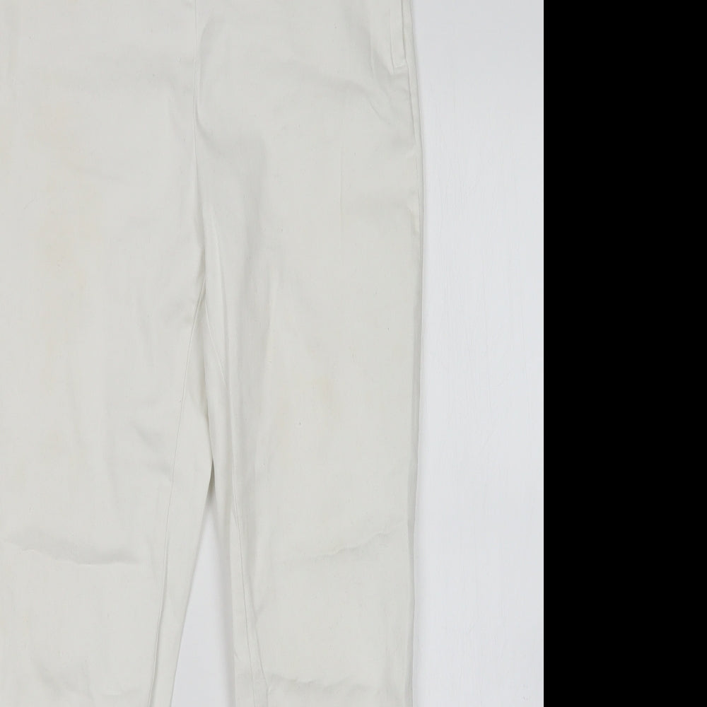 H&M Womens White  Cotton Skinny Jeans Size 8 L26 in Regular