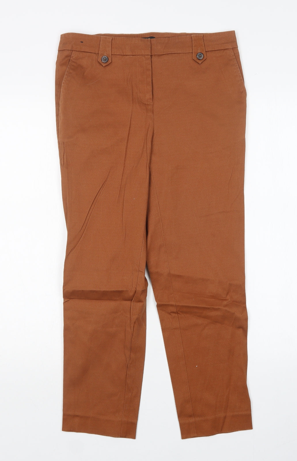 NEXT Womens Brown  Cotton Trousers  Size 8 L25 in Regular