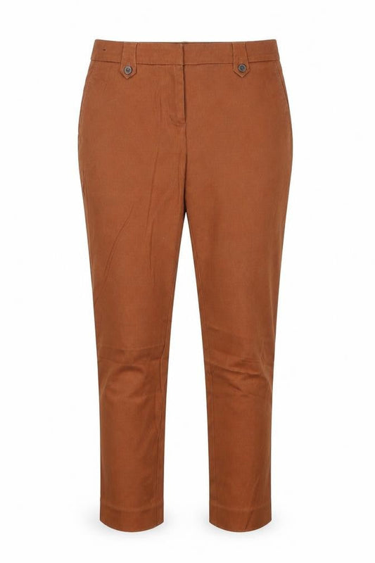 NEXT Womens Brown  Cotton Trousers  Size 8 L25 in Regular