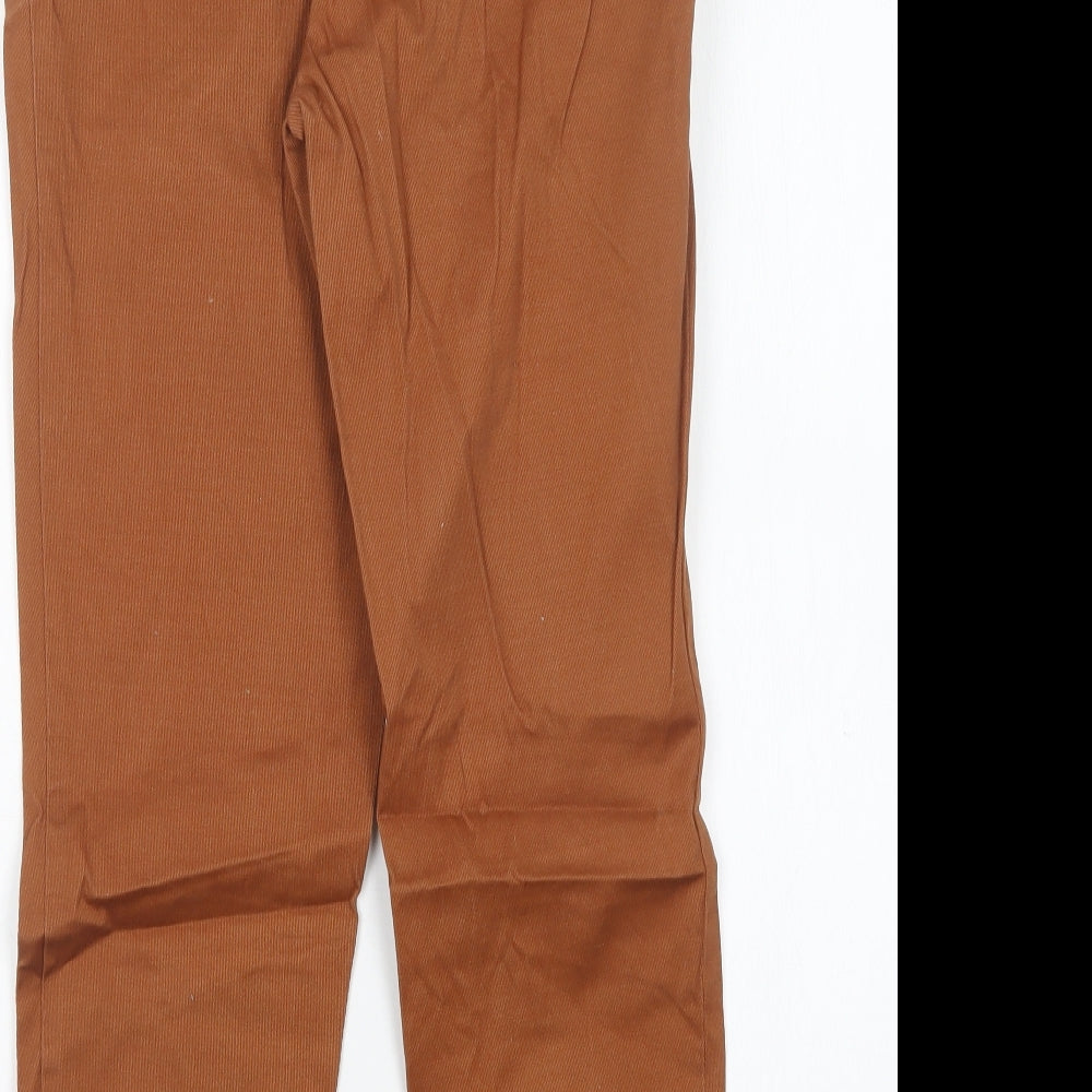 NEXT Womens Brown  Cotton Trousers  Size 8 L25 in Regular