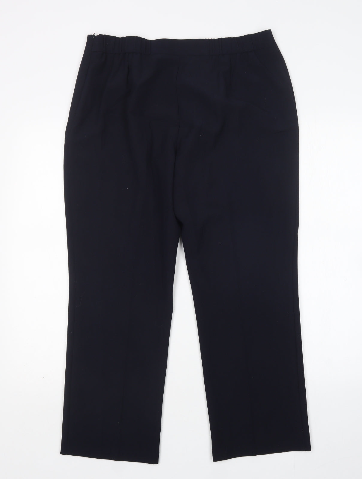 M&S Womens Blue  Polyester Trousers  Size 14 L27 in Regular