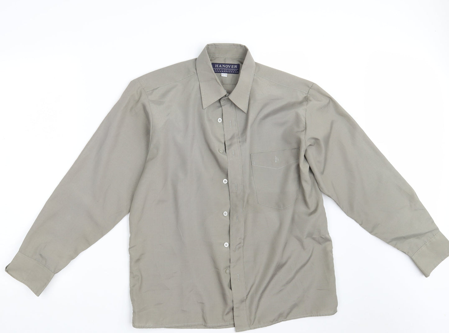 Hanover Mens Beige  Polyester  Button-Up One Size Collared Button