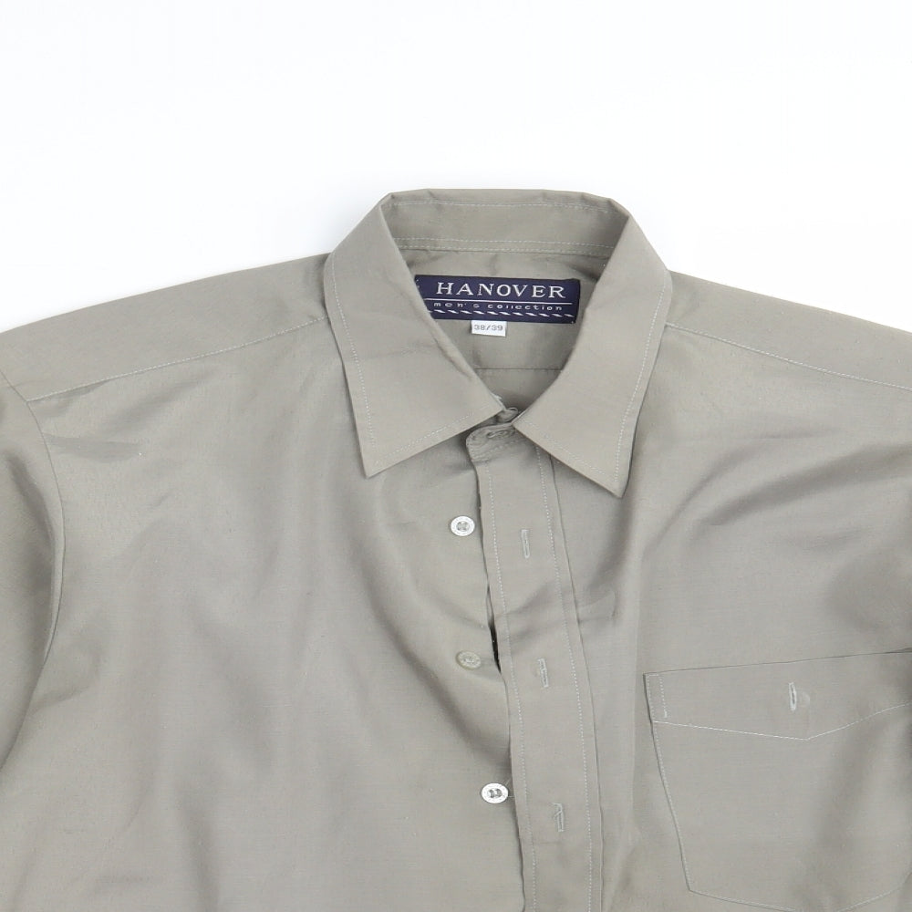 Hanover Mens Beige  Polyester  Button-Up One Size Collared Button