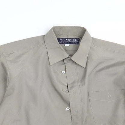 Hanover Mens Beige  Polyester  Button-Up One Size Collared Button