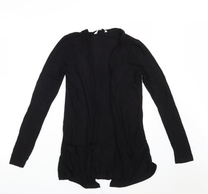 New Look Womens Black V-Neck  Viscose Wrap Jumper Size 8