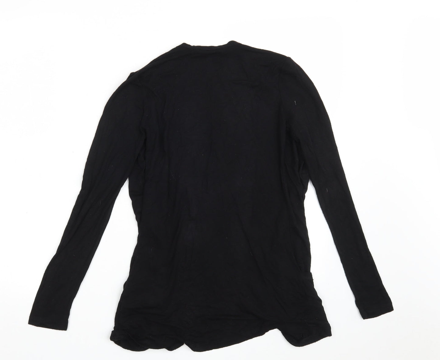 New Look Womens Black V-Neck  Viscose Wrap Jumper Size 8