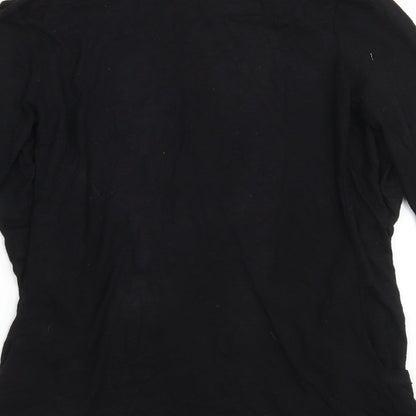 New Look Womens Black V-Neck  Viscose Wrap Jumper Size 8
