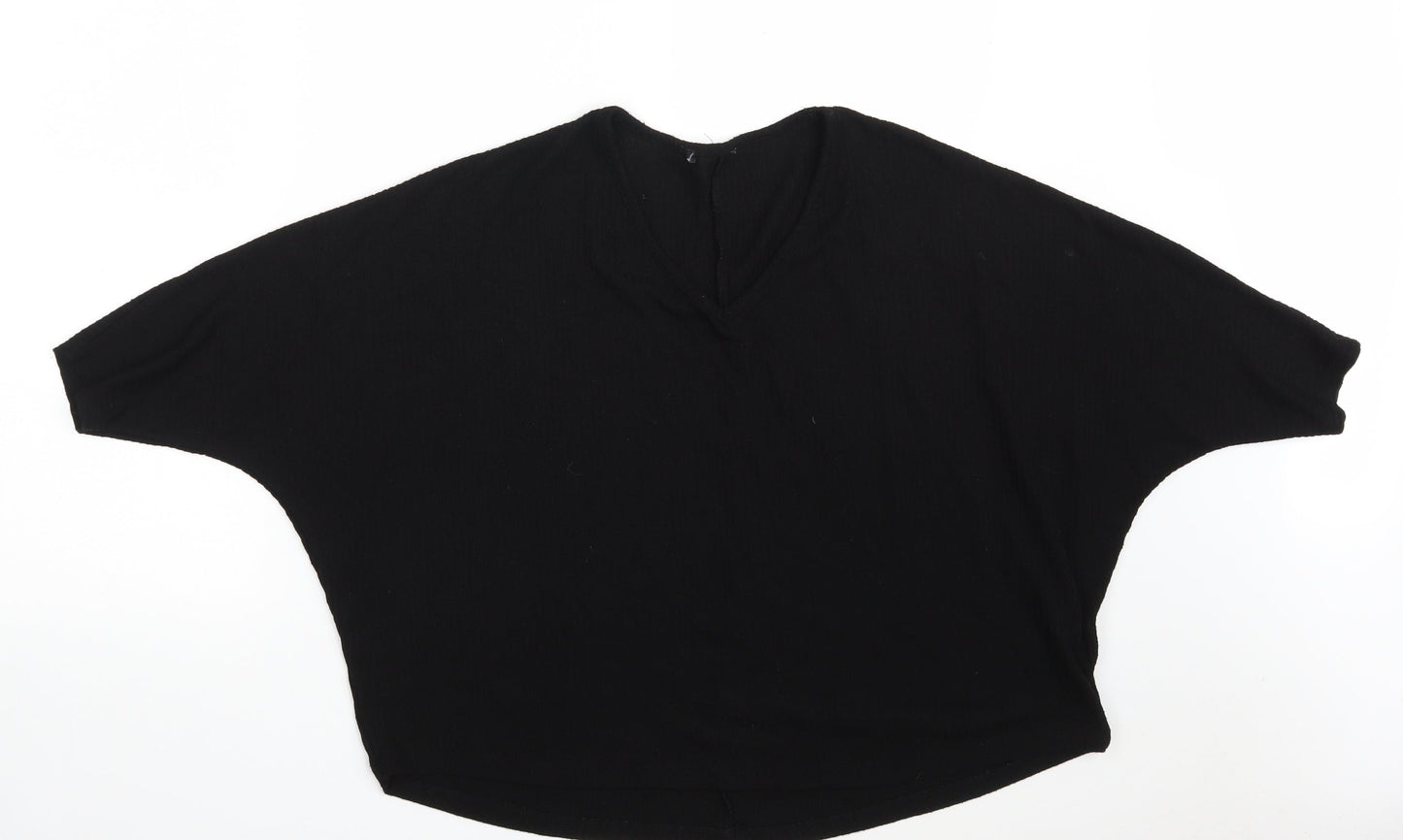 New Look Womens Black  Viscose Pullover Sweatshirt Size M