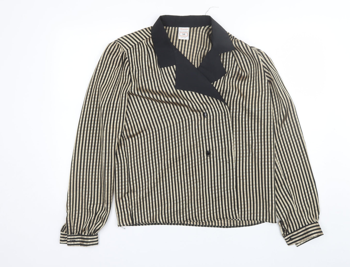 Littlewoods Womens Black Striped  Jacket  Size 14