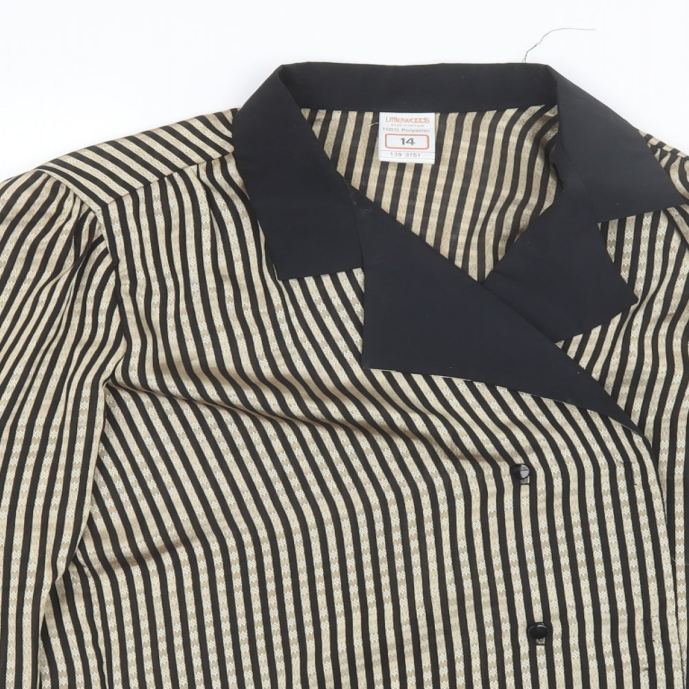 Littlewoods Womens Black Striped  Jacket  Size 14